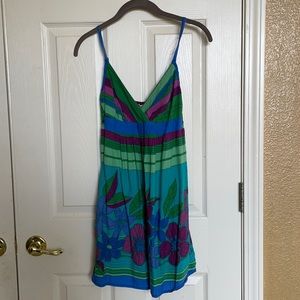 Guess floral blue purple green dress